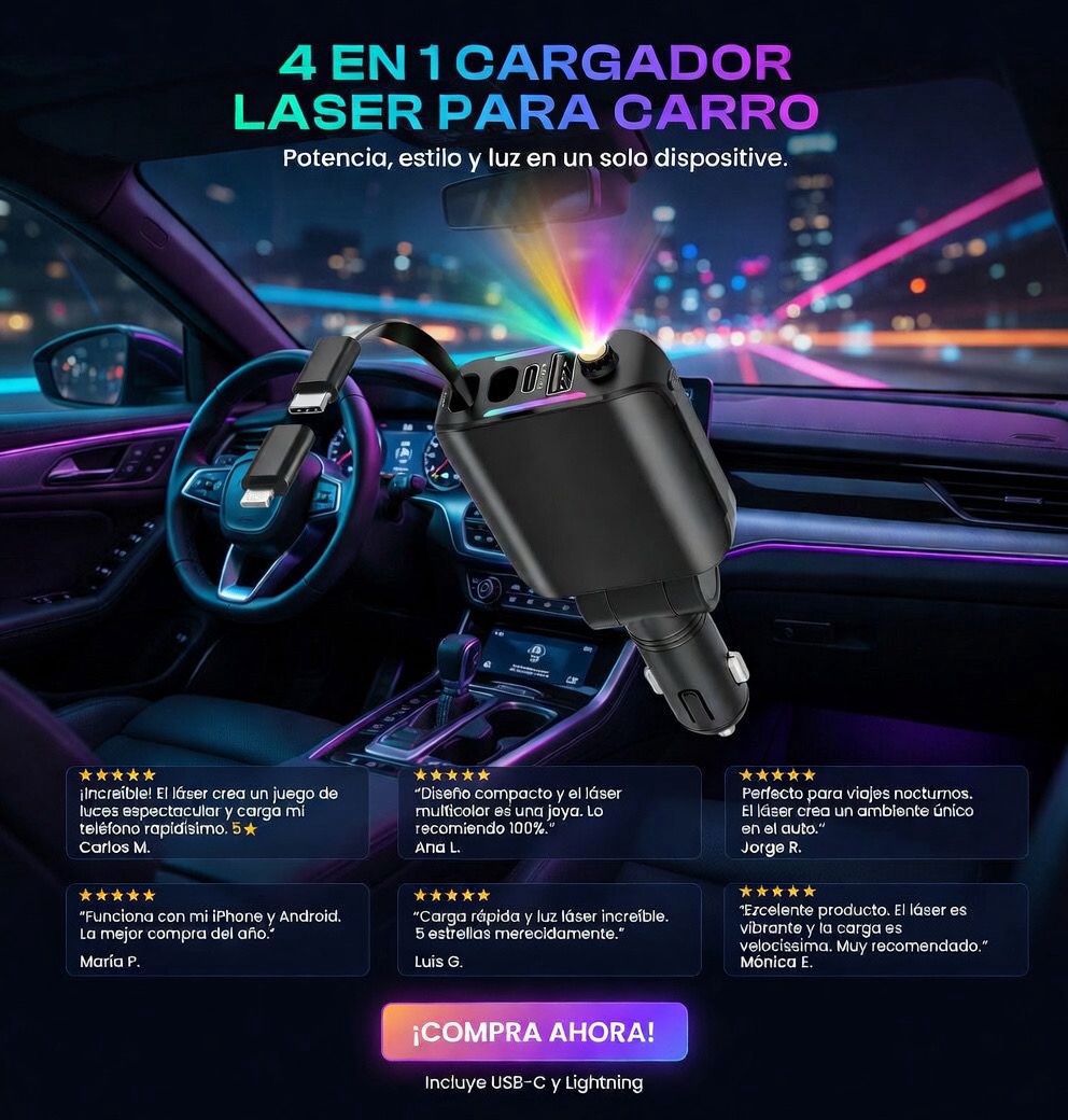 AutoCharge Pro 4 en 1 – Carga Rápida Universal