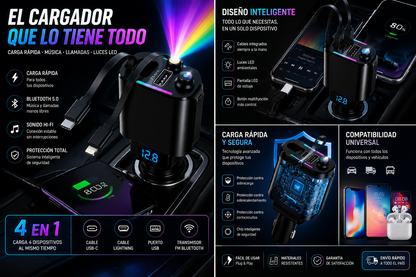 AutoCharge Pro 4 en 1 – Carga Rápida Universal