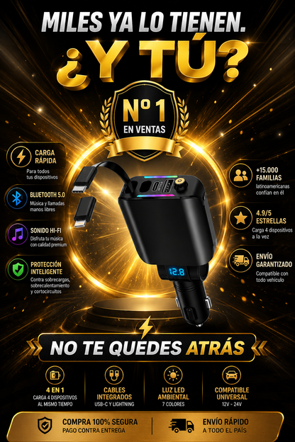 AutoCharge Pro 4 en 1 – Carga Rápida Universal