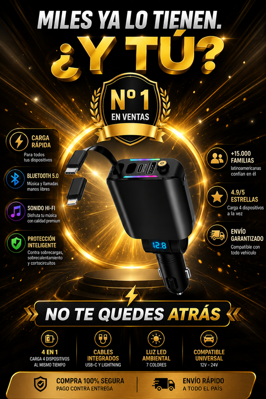 AutoCharge Pro 4 en 1 – Carga Rápida Universal