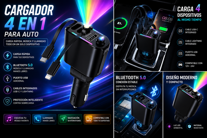 AutoCharge Pro 4 en 1 – Carga Rápida Universal